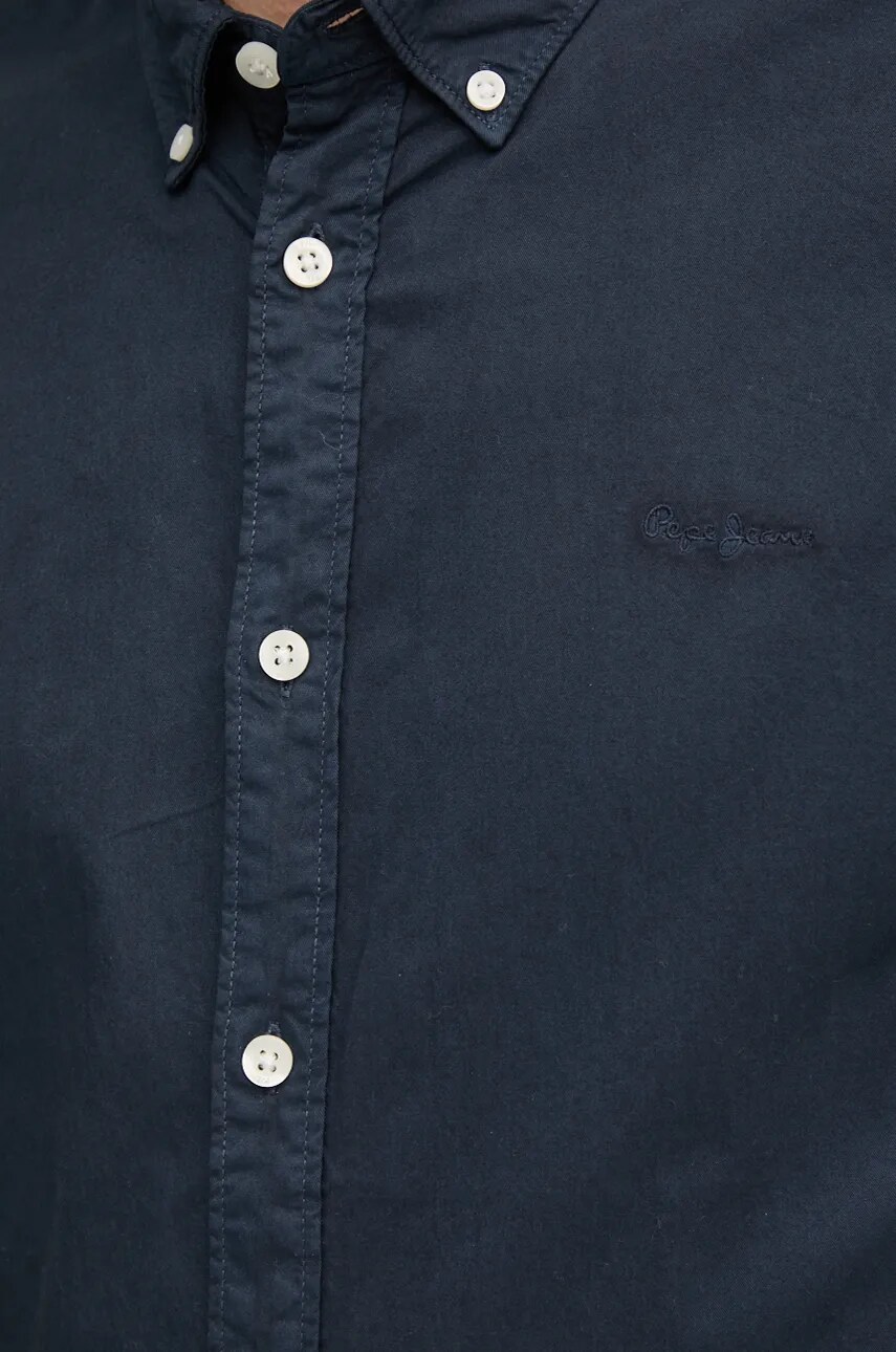 Бавовняна сорочка Pepe Jeans MANLEY чоловіча колір синій regular комір button-down PM308728