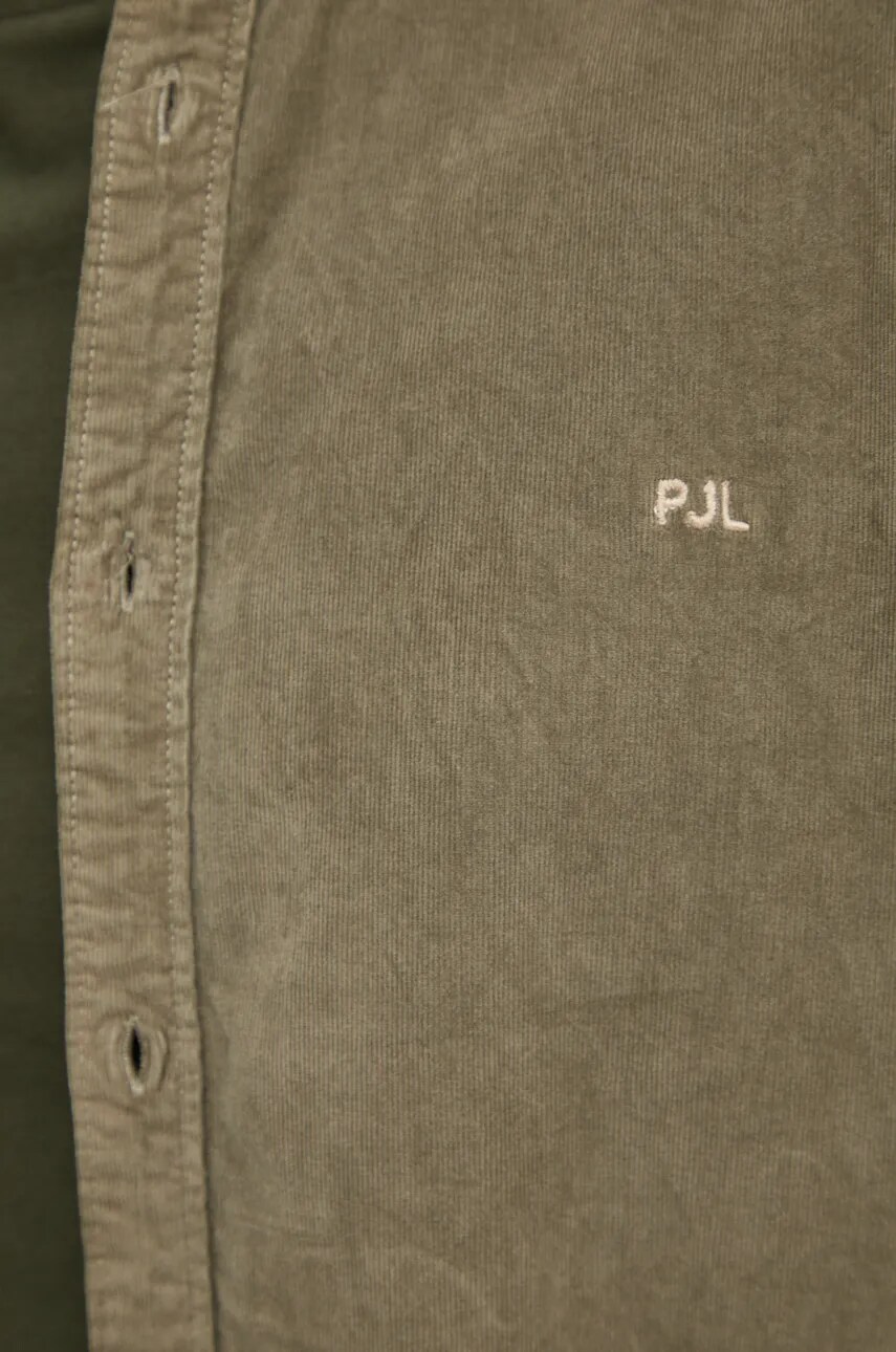 Вельветова сорочка Pepe Jeans MILLER колір зелений regular комір button-down PM308730
