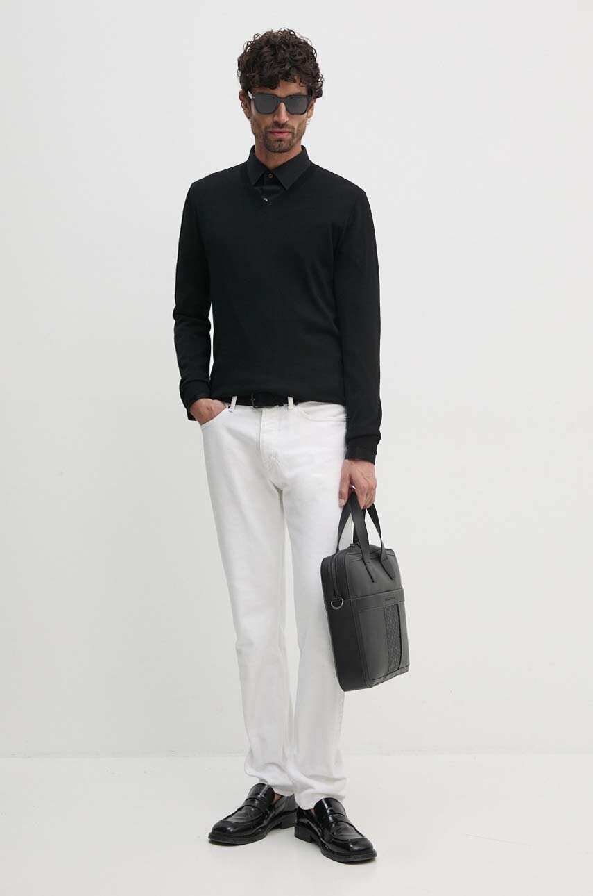 Сорочка Joop! чоловіча колір чорний slim класичний комір 30043586