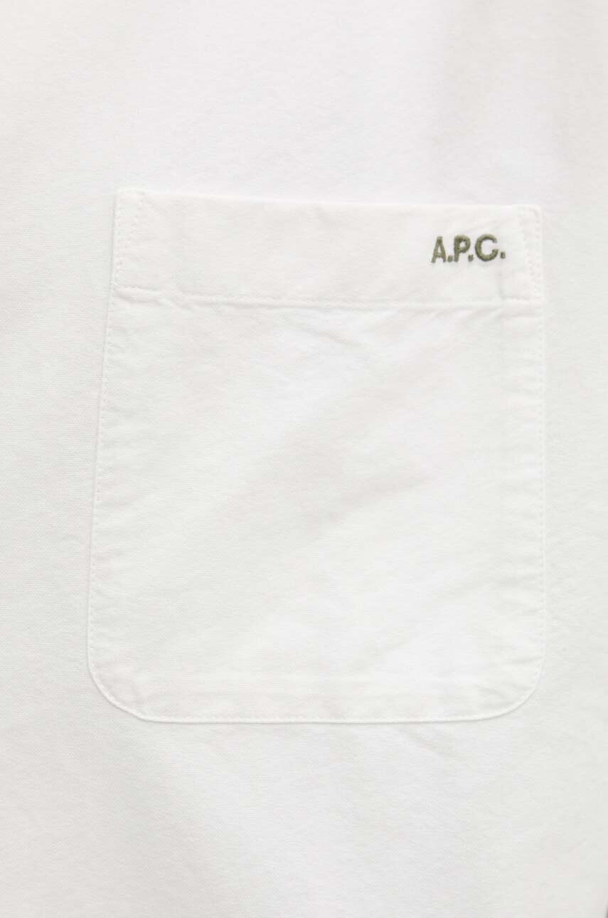 Бавовняна сорочка A.P.C. Chemise Mateo Logo чоловіча колір білий relaxed комір button-down COHAH.H12599