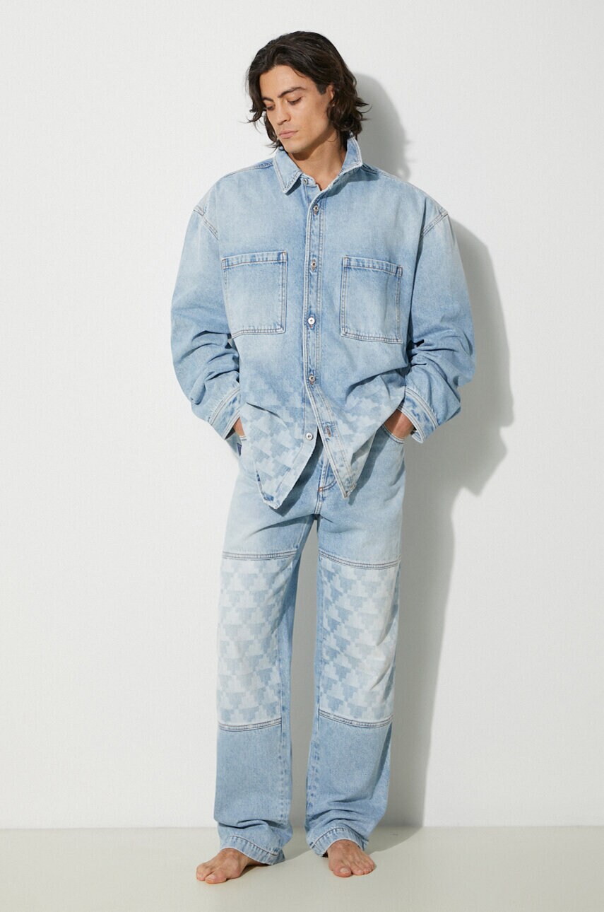 Джинсова куртка Marcelo Burlon Laser Cross Dnm Overshirt чоловіча перехідна oversize CMYE01GF24DEN0014034