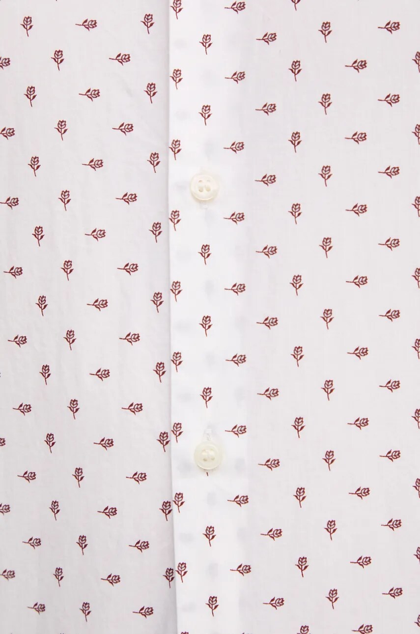 Бавовняна сорочка Sisley чоловіча колір білий slim класичний комір 5WNKSQ041