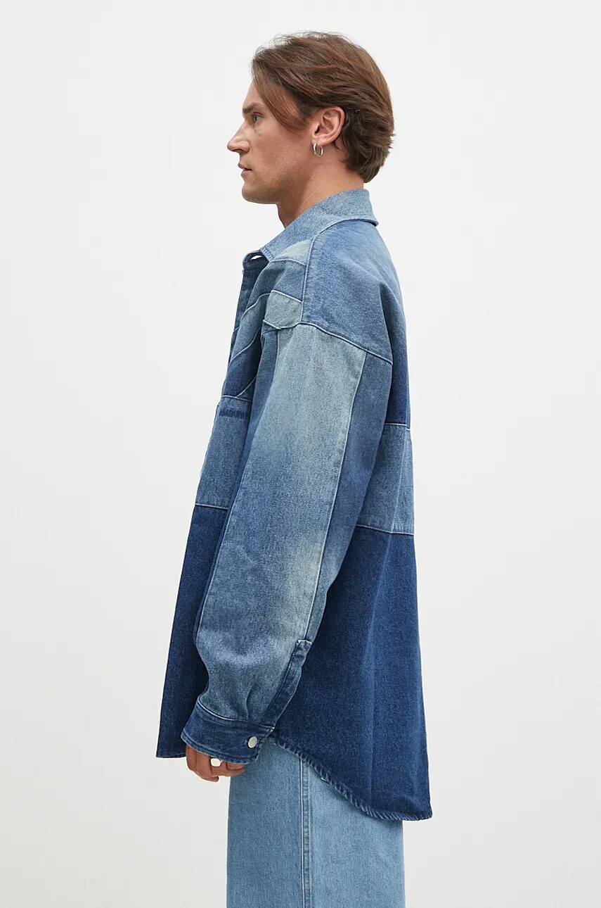 Куртка-сорочка AMBUSH Patchwork Denim Shirt Vintage перехідна oversize BMYD003F24DEN0014400
