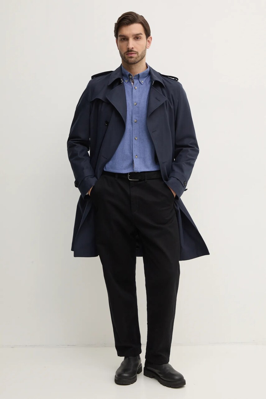 Бавовняна сорочка Hackett London чоловіча regular комір button-down HM3010065