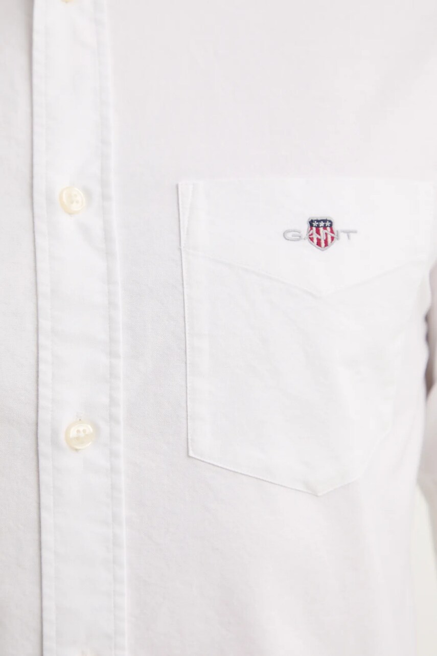 Бавовняна сорочка Gant чоловіча колір білий regular комір button-down 3000200