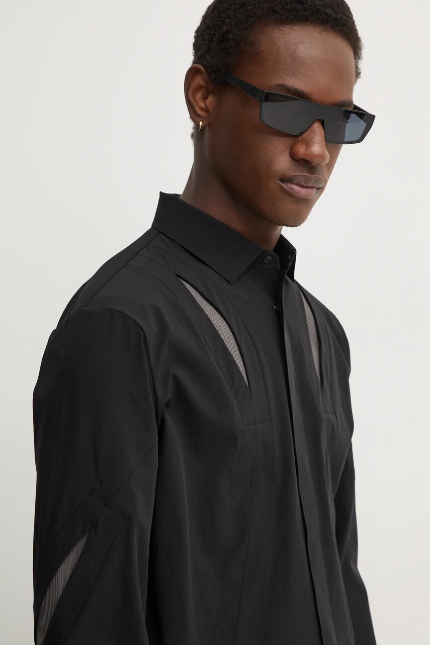 Сорочка Heliot Emil чоловіча колір чорний slim AW24.M.05.058.BLK01