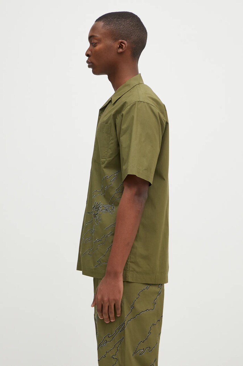 Бавовняна сорочка Maharishi Dpm: Sparse Bonsai Camo Shirt чоловіча колір зелений regular 5336.OLIVE