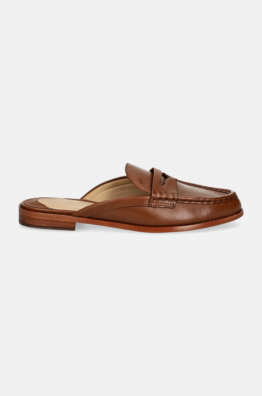 Шкіряні шльопанці Lauren Ralph Lauren Wynnie Mule жіночі колір коричневий 802943791002