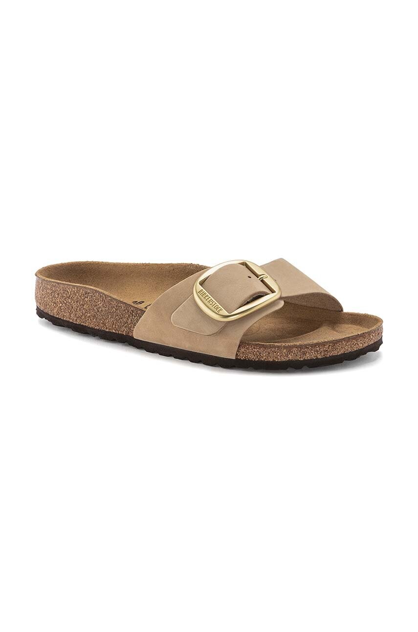 Шльопанці з нубуку Birkenstock Madrid Big Buckle колір бежевий 1024009