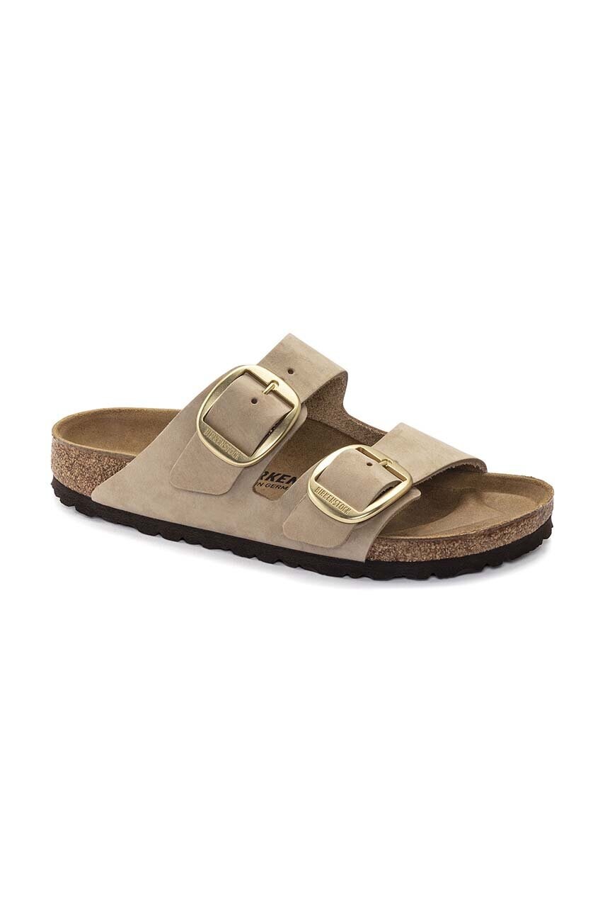 Замшеві шльопанці Birkenstock Arizona Big Buckle жіночі колір бежевий 1024064