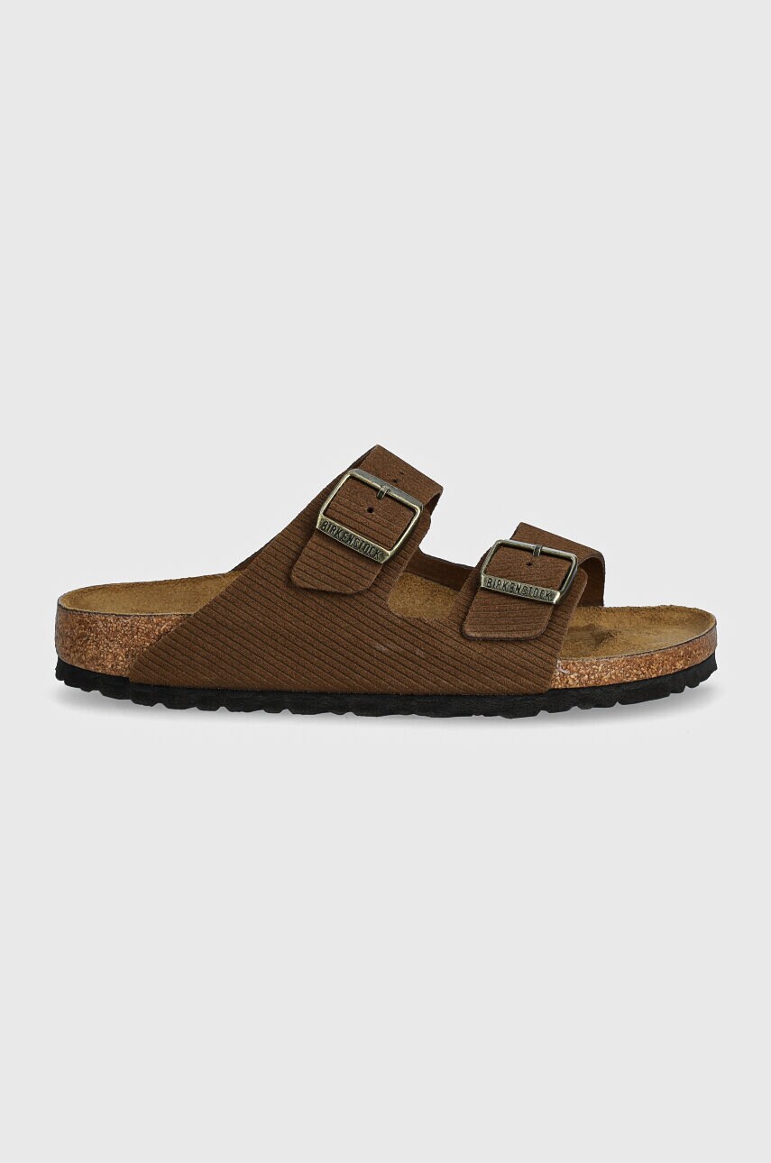 Замшеві шльопанці Birkenstock Arizona жіночі колір коричневий 1028264