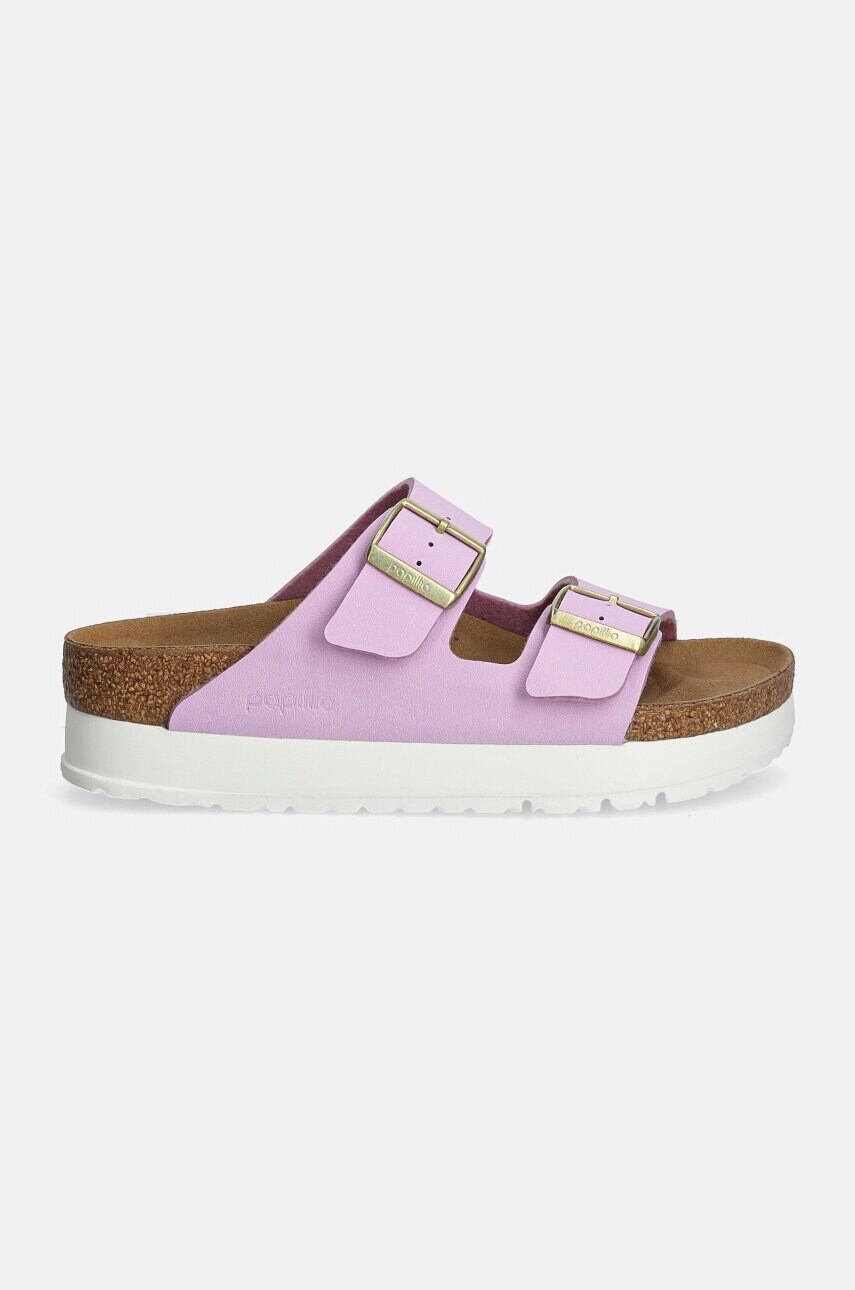 Шльопанці Birkenstock Arizona Platform Flex Birkenstock x Papillio жіночі колір фіолетовий на платформі 1028440