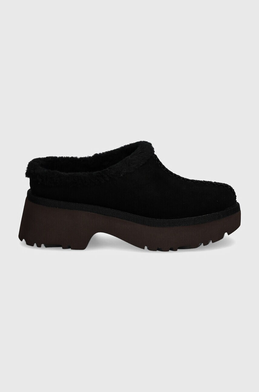 Замшеві тапочки UGG New Heights Cozy Clog колір чорний 1162510-BLK