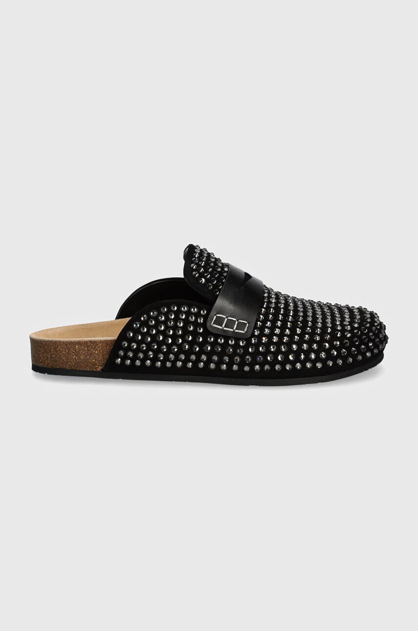 Шльопанці JW Anderson Crystal жіночі колір чорний ANW43050A