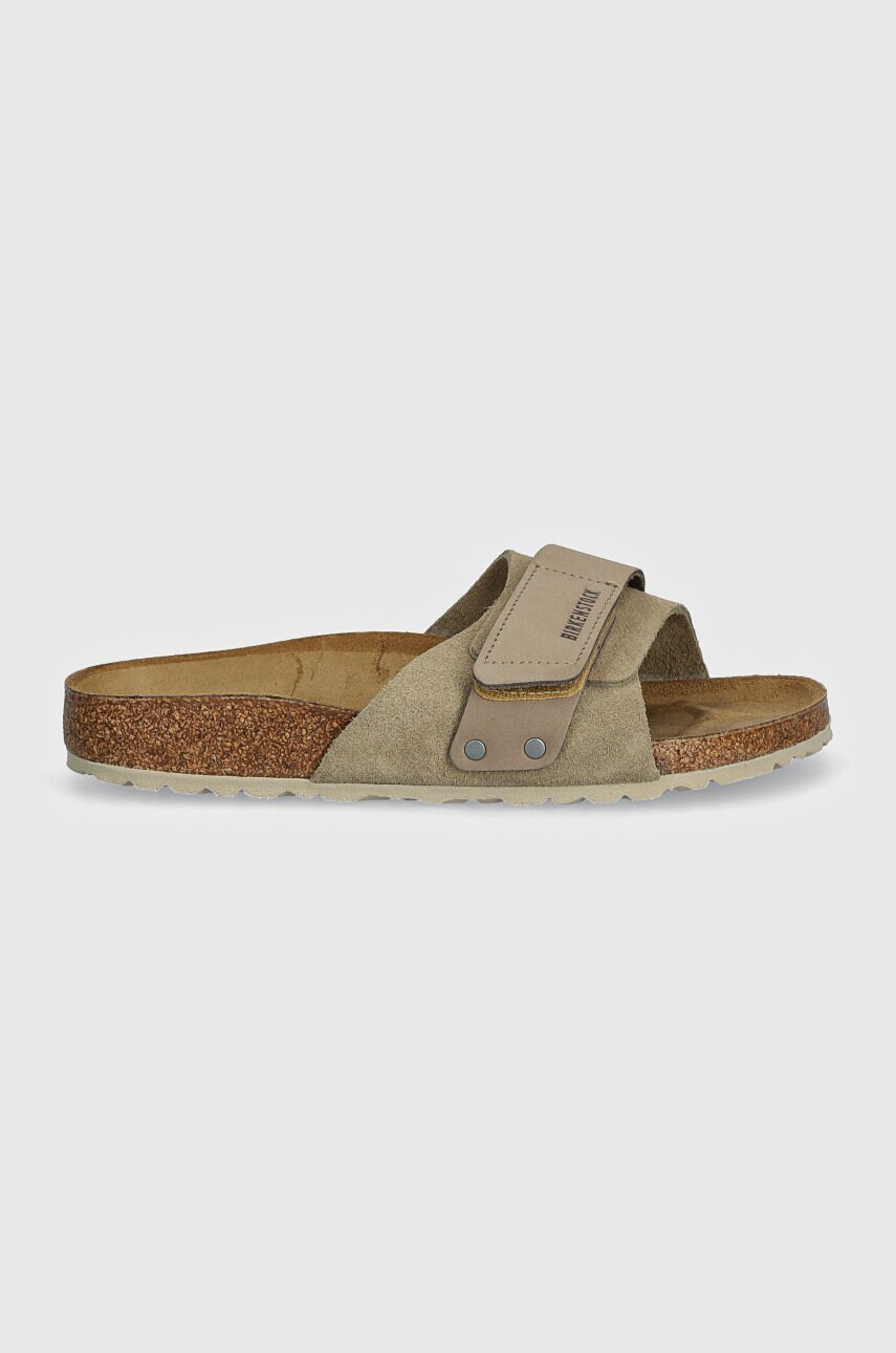 Замшеві шльопанці Birkenstock Oita жіночі колір бежевий 1028056