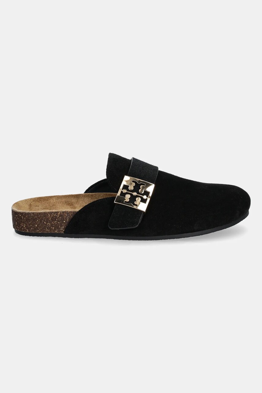 Замшеві шльопанці Tory Burch Mellow Mule жіночі колір чорний 154446-006
