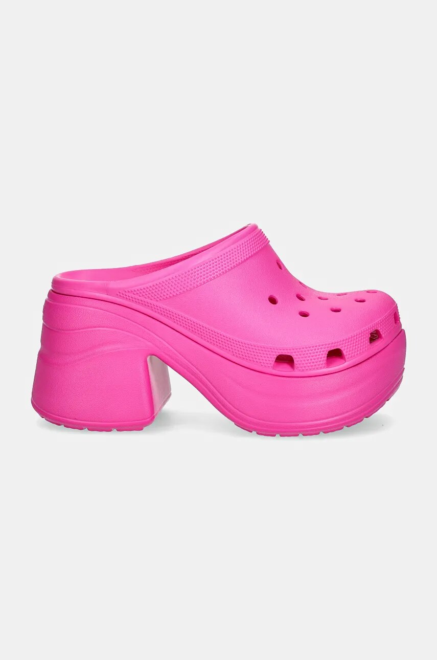 Шльопанці Crocs Siren Clog жіночі колір рожевий каблук блок 208547