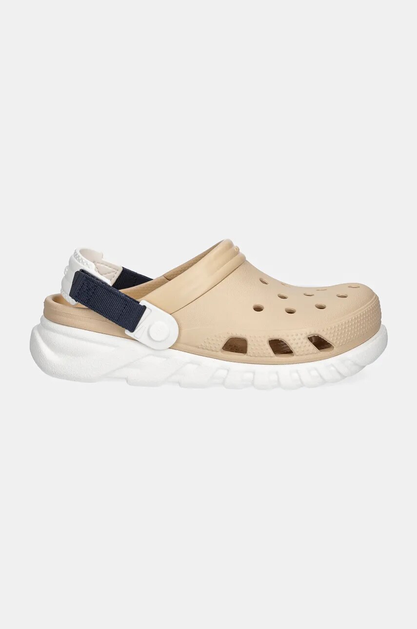 Шльопанці Crocs Duet Max II Clog жіночі колір бежевий на платформі 208776