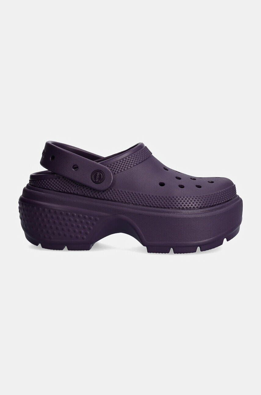 Шльопанці Crocs Stomp Clog жіночі колір фіолетовий на платформі 209347