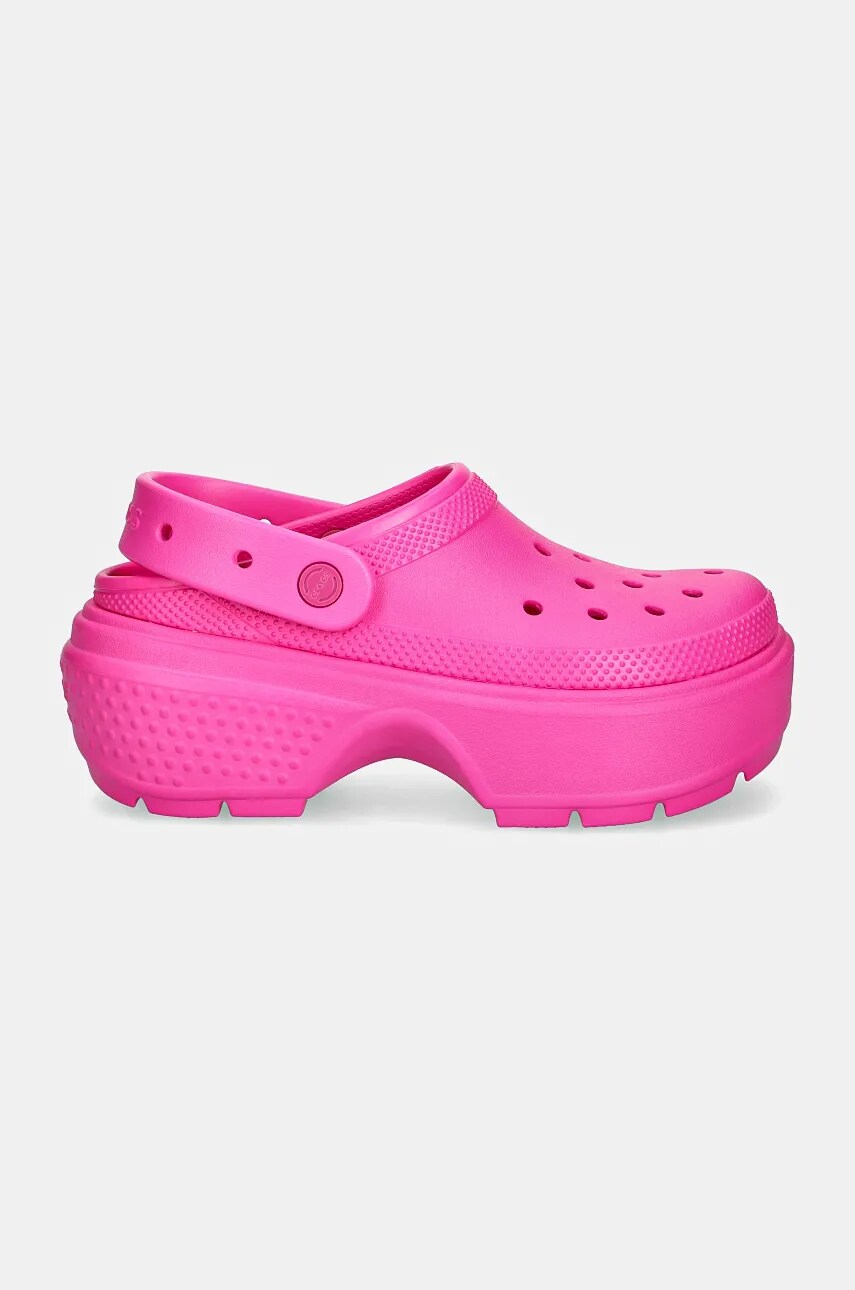 Шльопанці Crocs Stomp Clog жіночі колір рожевий на платформі 209347