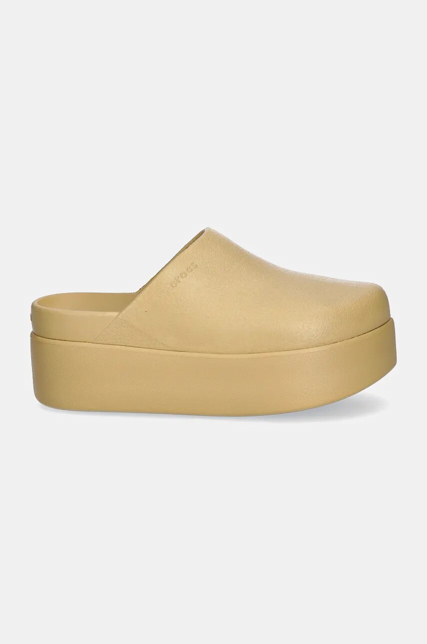 Шльопанці Crocs Dylan Platform Clog жіночі колір бежевий на платформі 209869