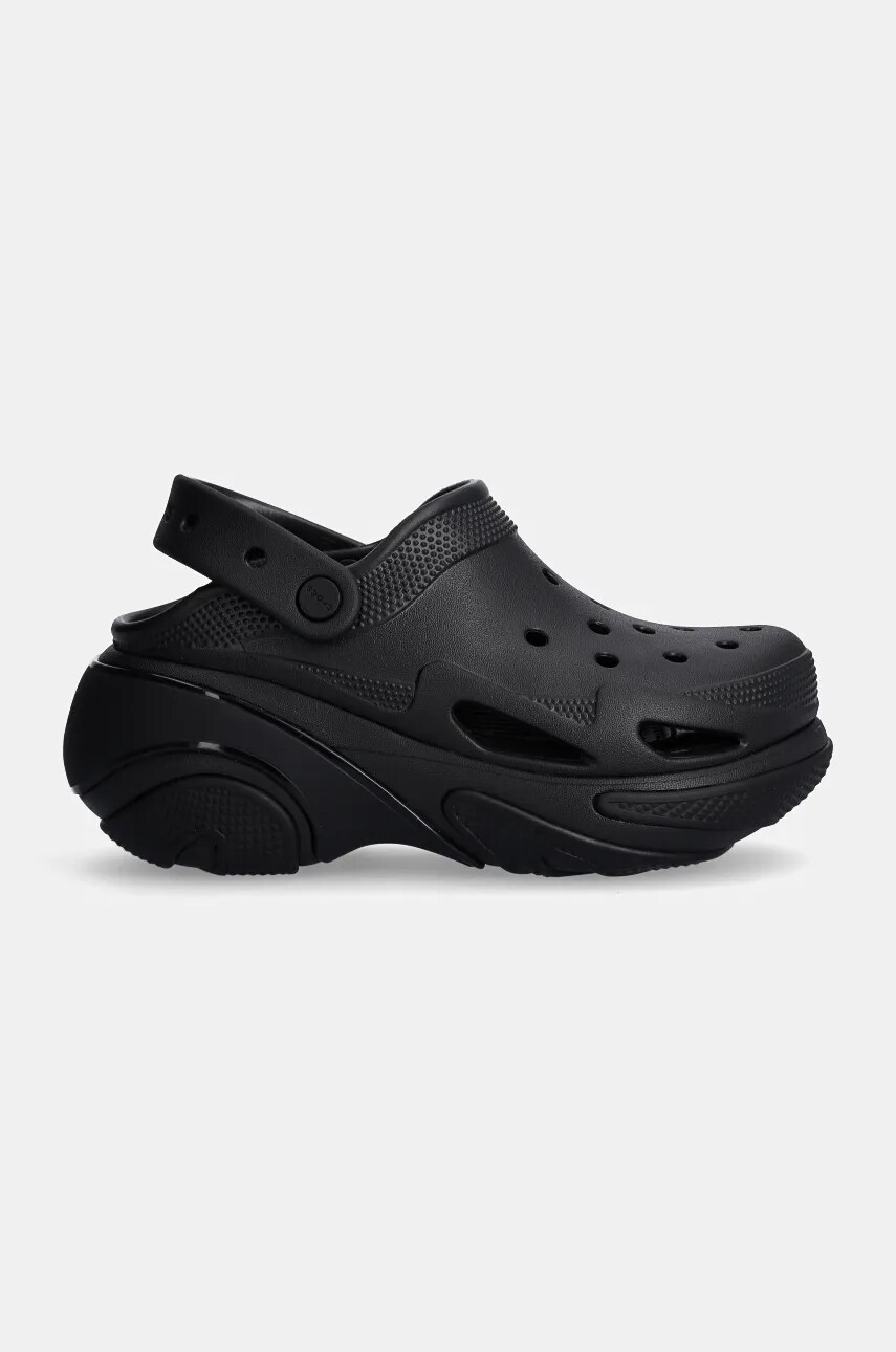 Шльопанці Crocs Bubble Crush Clog жіночі колір чорний на платформі 210061