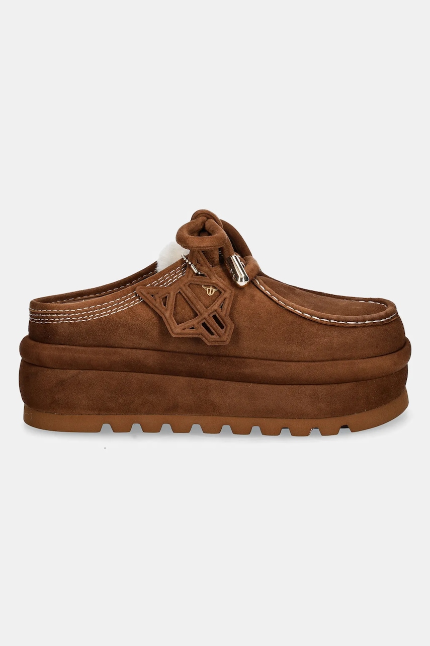 Замшеві тапочки Naked Wolfe Blizzard колір коричневий Blizzard Suede Shearling Tan