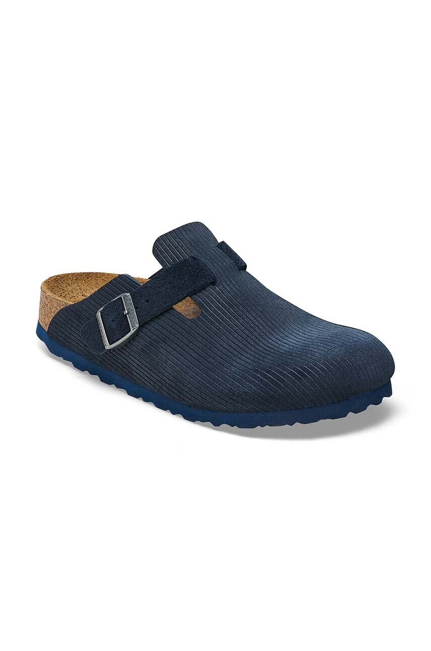 Замшеві шльопанці Birkenstock Boston Corduroy чоловічі колір синій 1026108