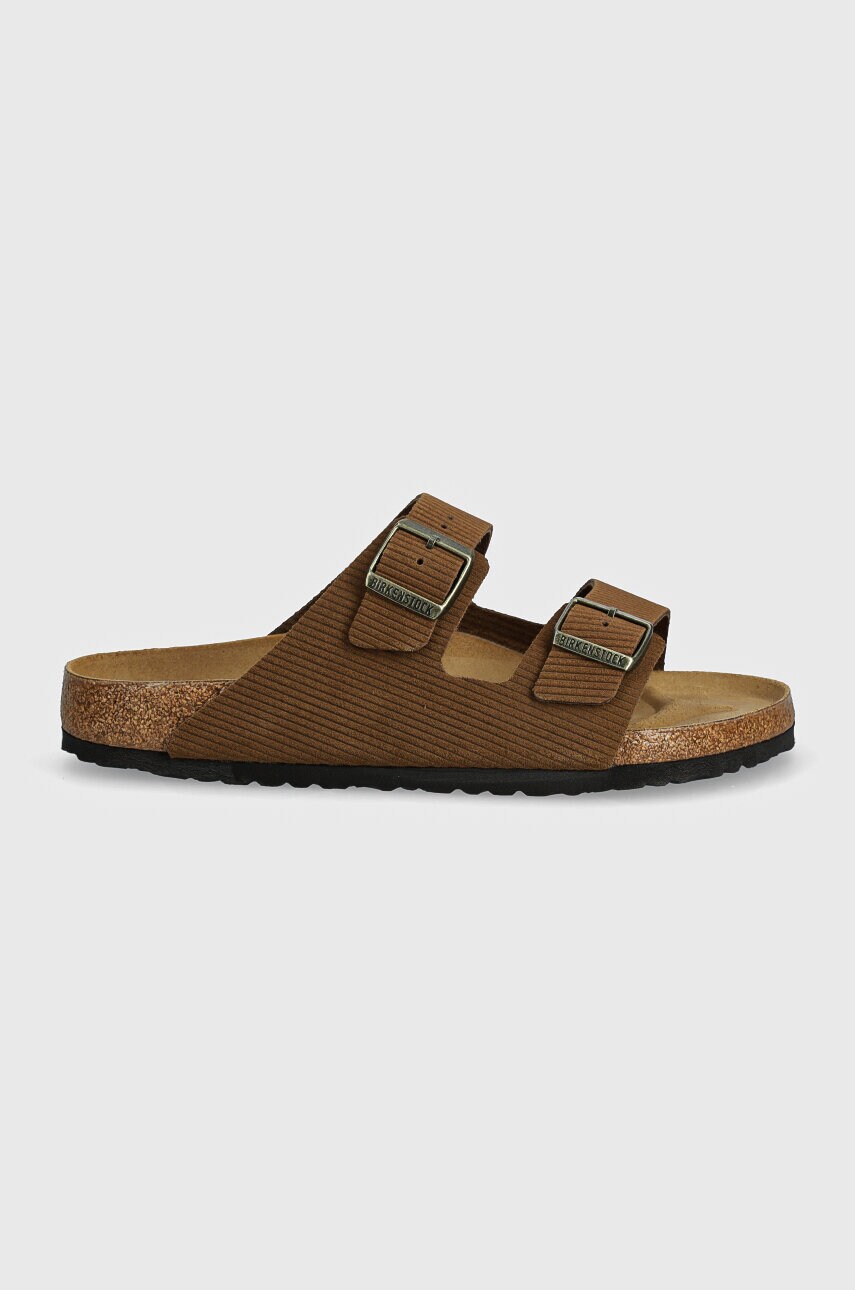Замшеві шльопанці Birkenstock Arizona чоловічі колір коричневий 1028280