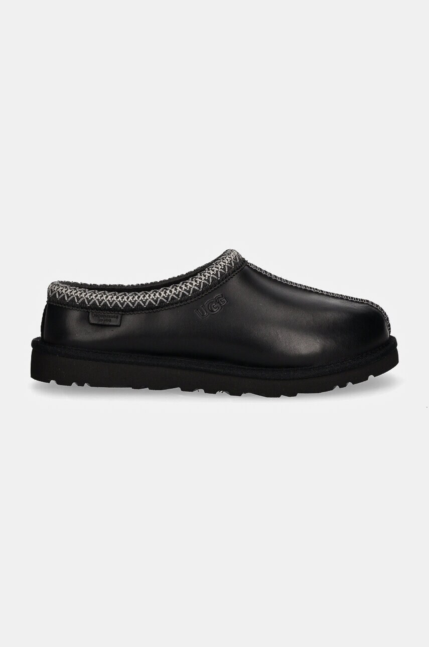 Шкіряні тапочки UGG Tasman Lthr Regen колір чорний 1163890-BLK