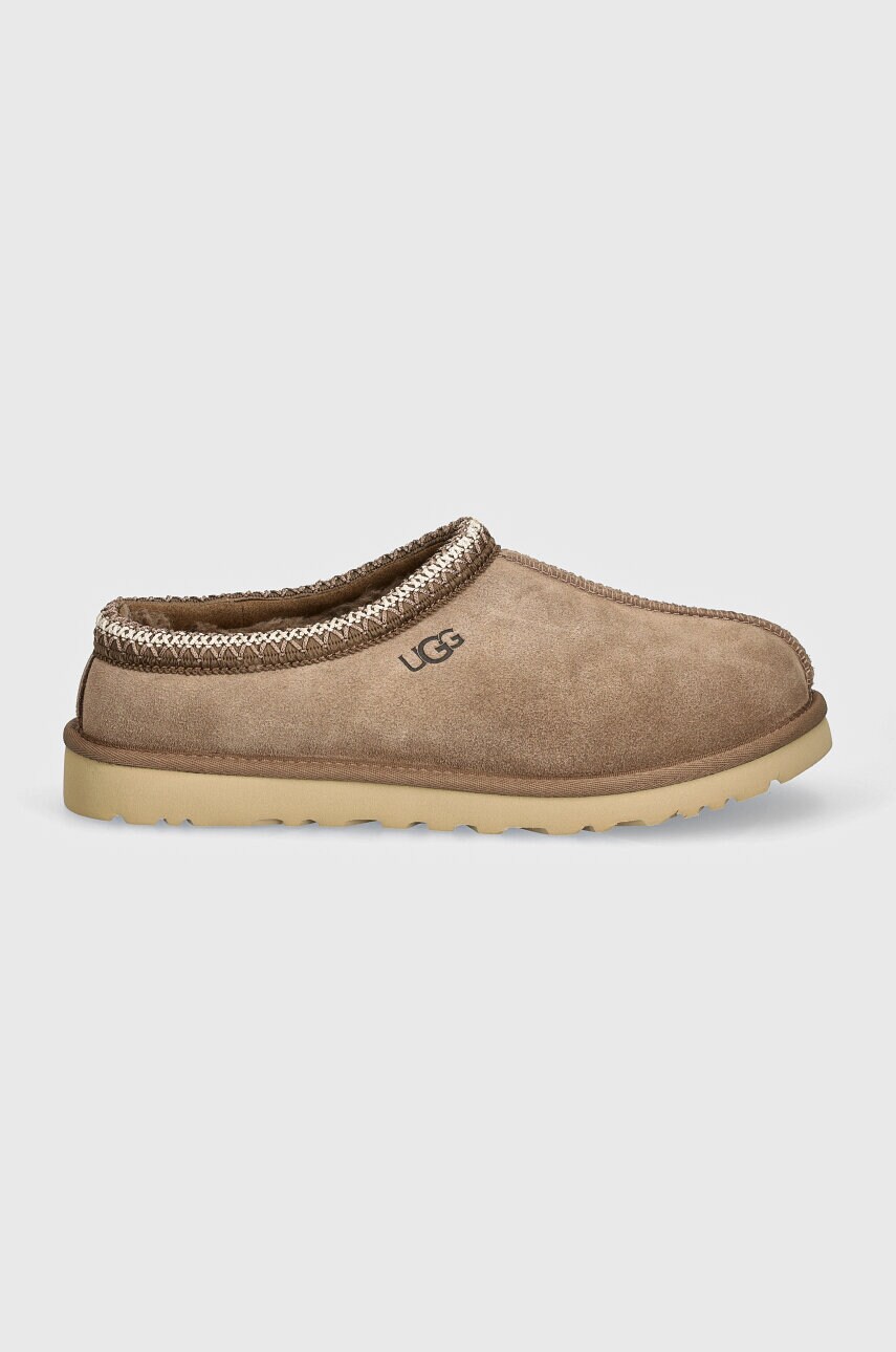 Замшеві тапочки UGG Tasman колір бежевий 5950-CRBO