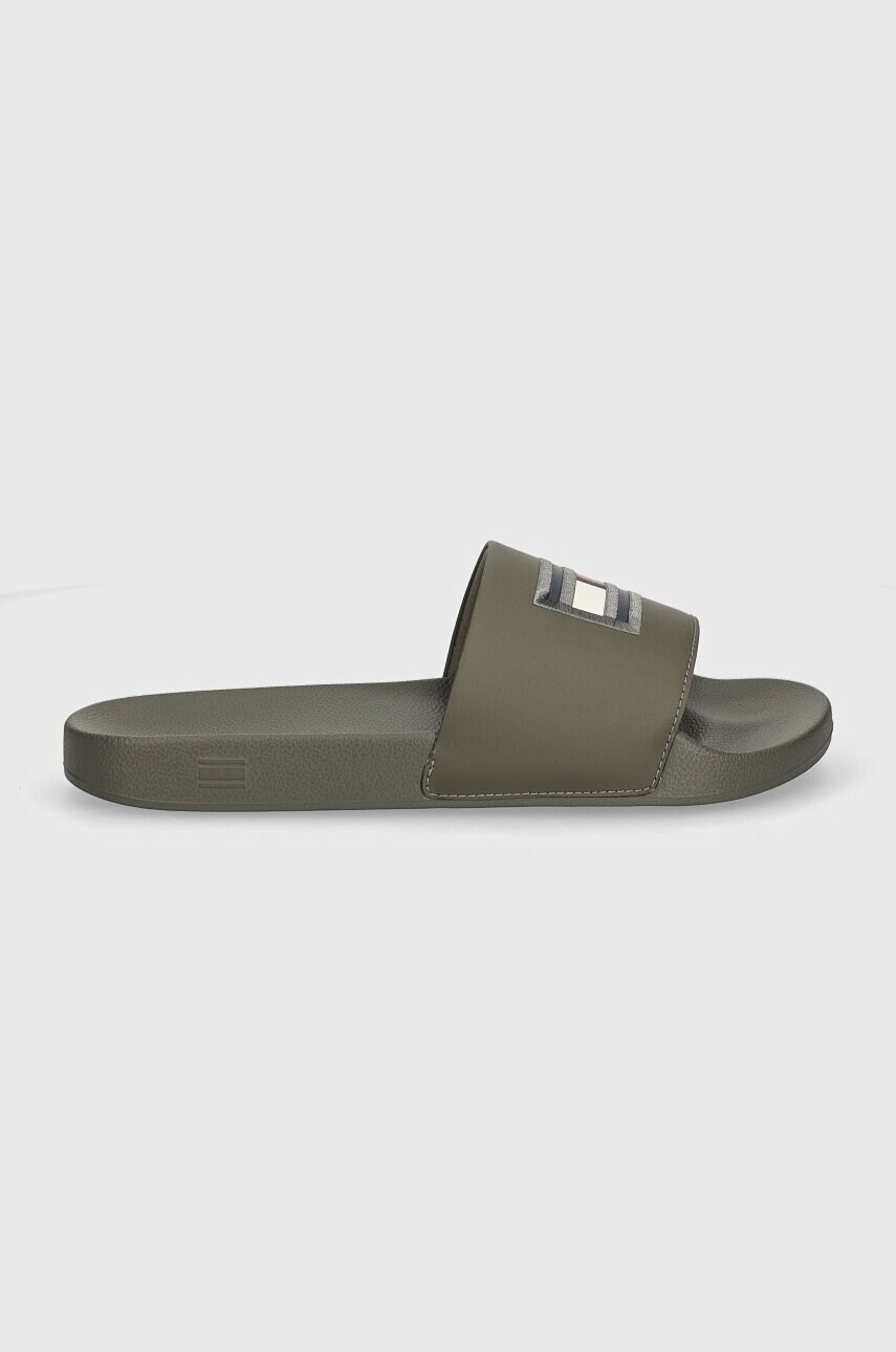 Шльопанці Tommy Hilfiger FLAG HILFIGER POOL SLIDE чоловічі колір сірий FM0FM05232