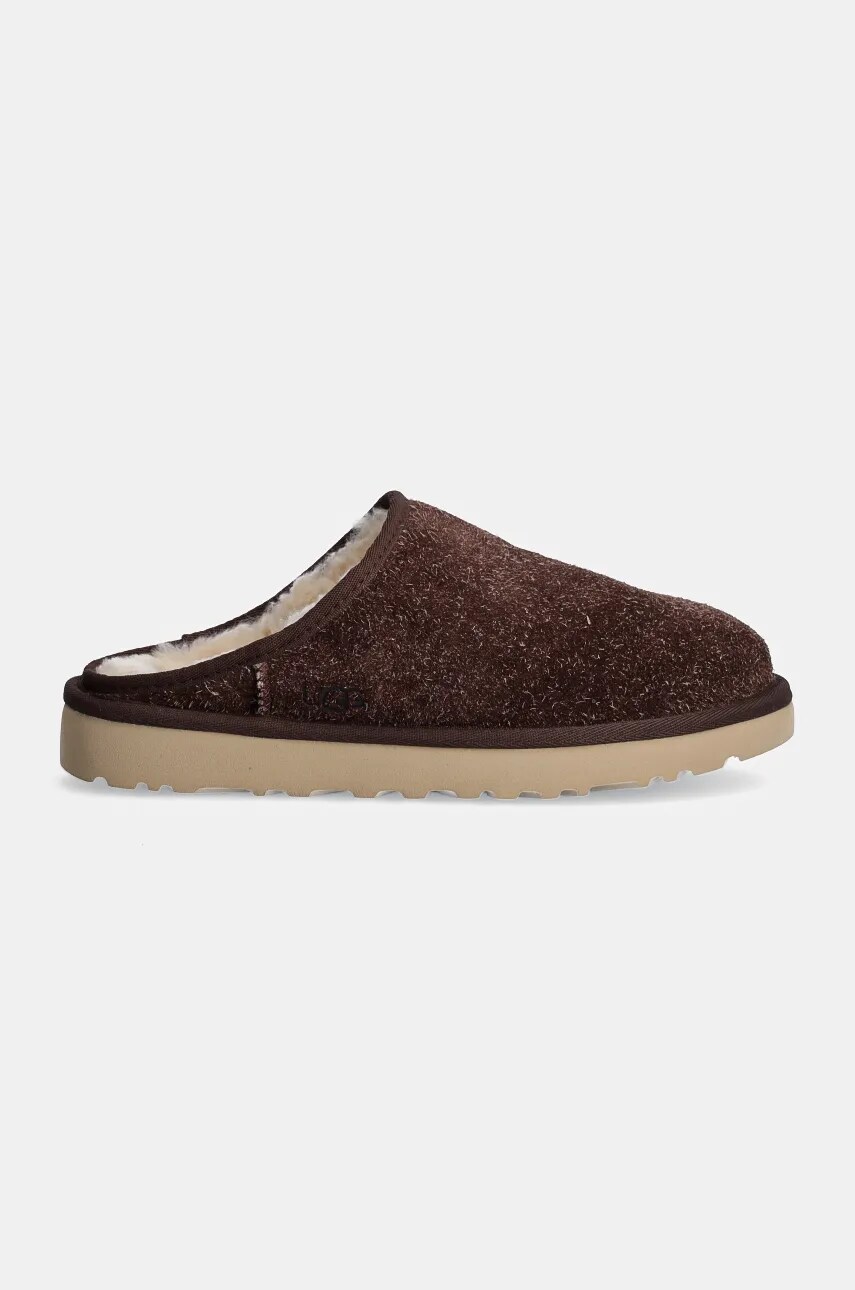 Замшеві тапочки UGG Classic Slip-On Shaggy Suede колір коричневий 1153104-BCDR