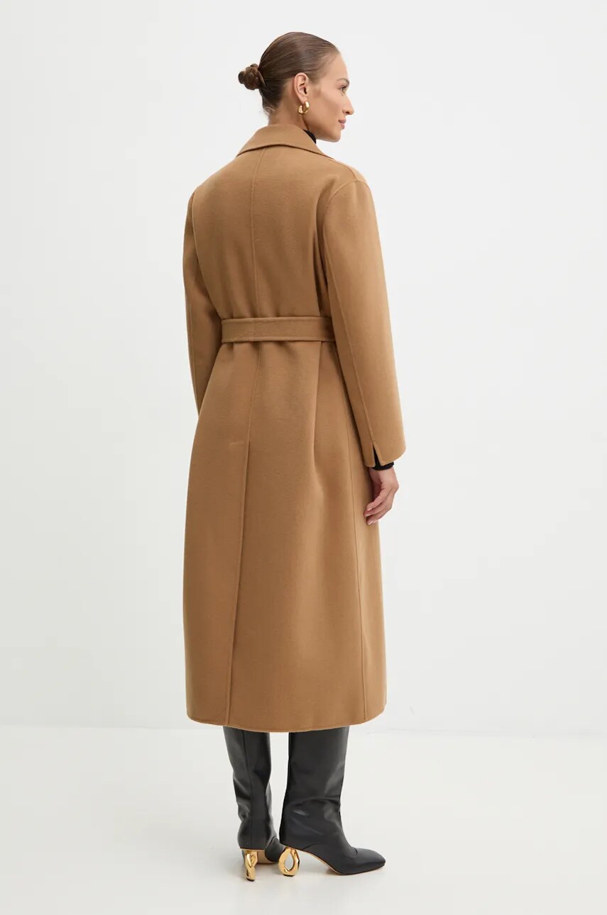 Вовняне пальто Pinko колір коричневий перехідне oversize 103819 Y27P