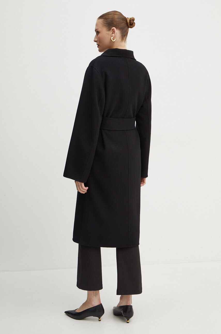 Вовняне пальто Karl Lagerfeld колір чорний перехідне 245W1501