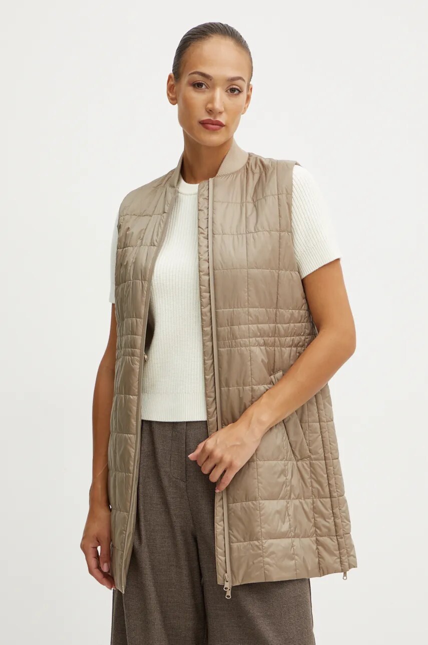 Пальто Max Mara Leisure жіноче колір бежевий перехідне oversize 2426036018600