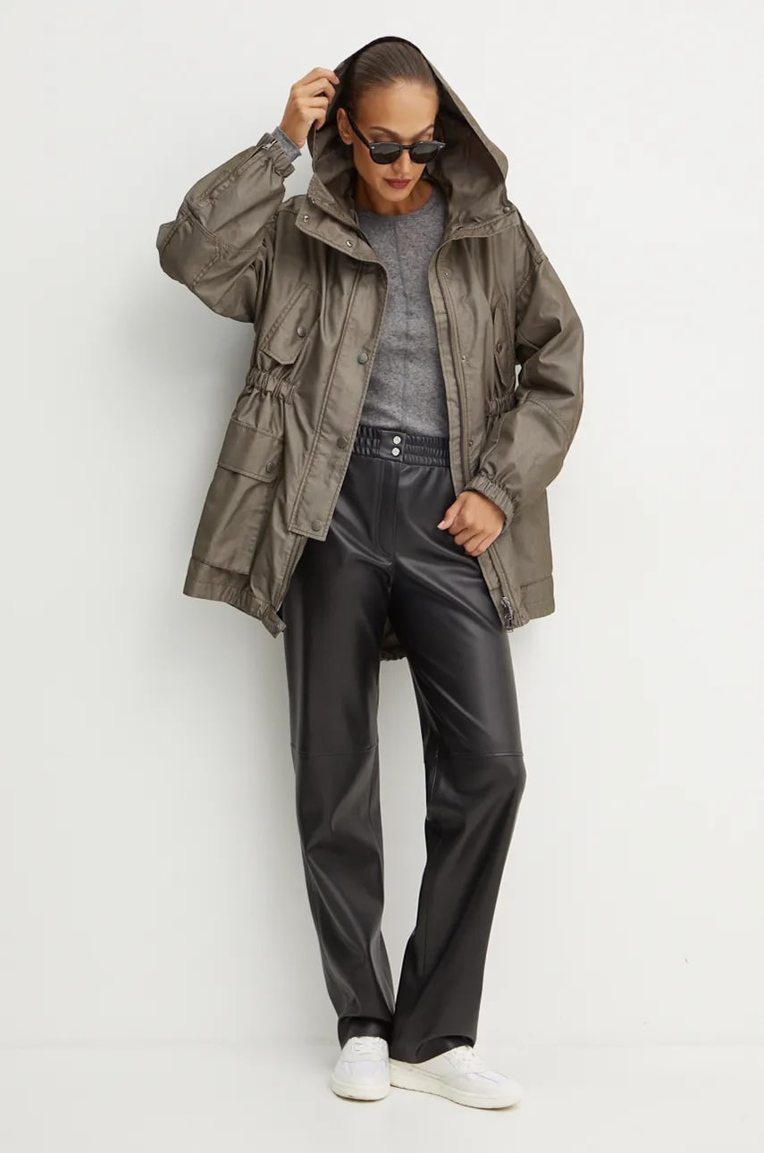 Парка Weekend Max Mara жіноча колір зелений перехідна oversize 2425076016600