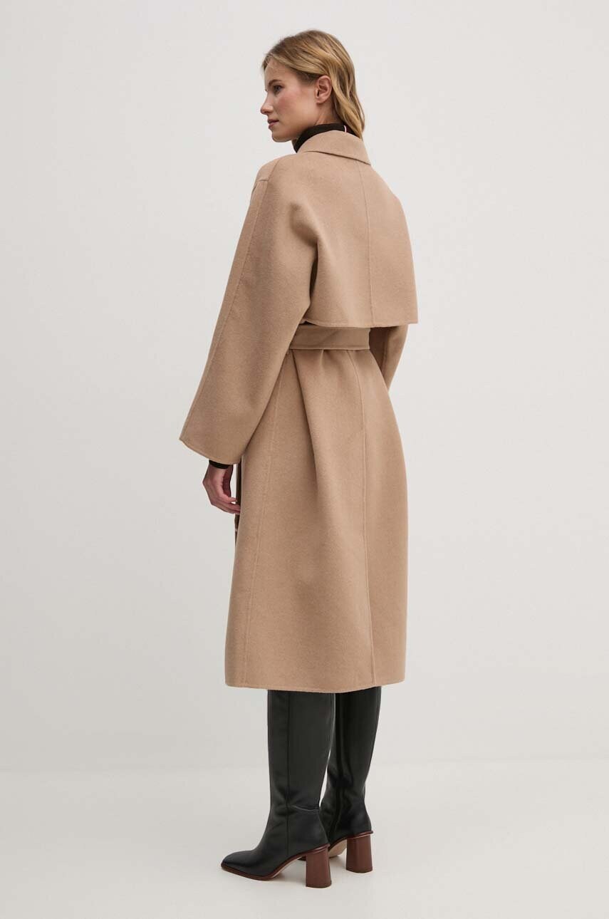 Пальто Calvin Klein жіноче колір бежевий зимове oversize 00040WL571