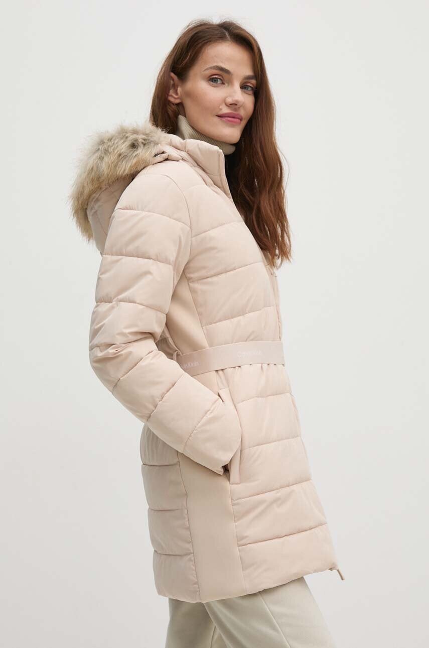 Куртка Calvin Klein жіноча колір бежевий зимова K20K207726