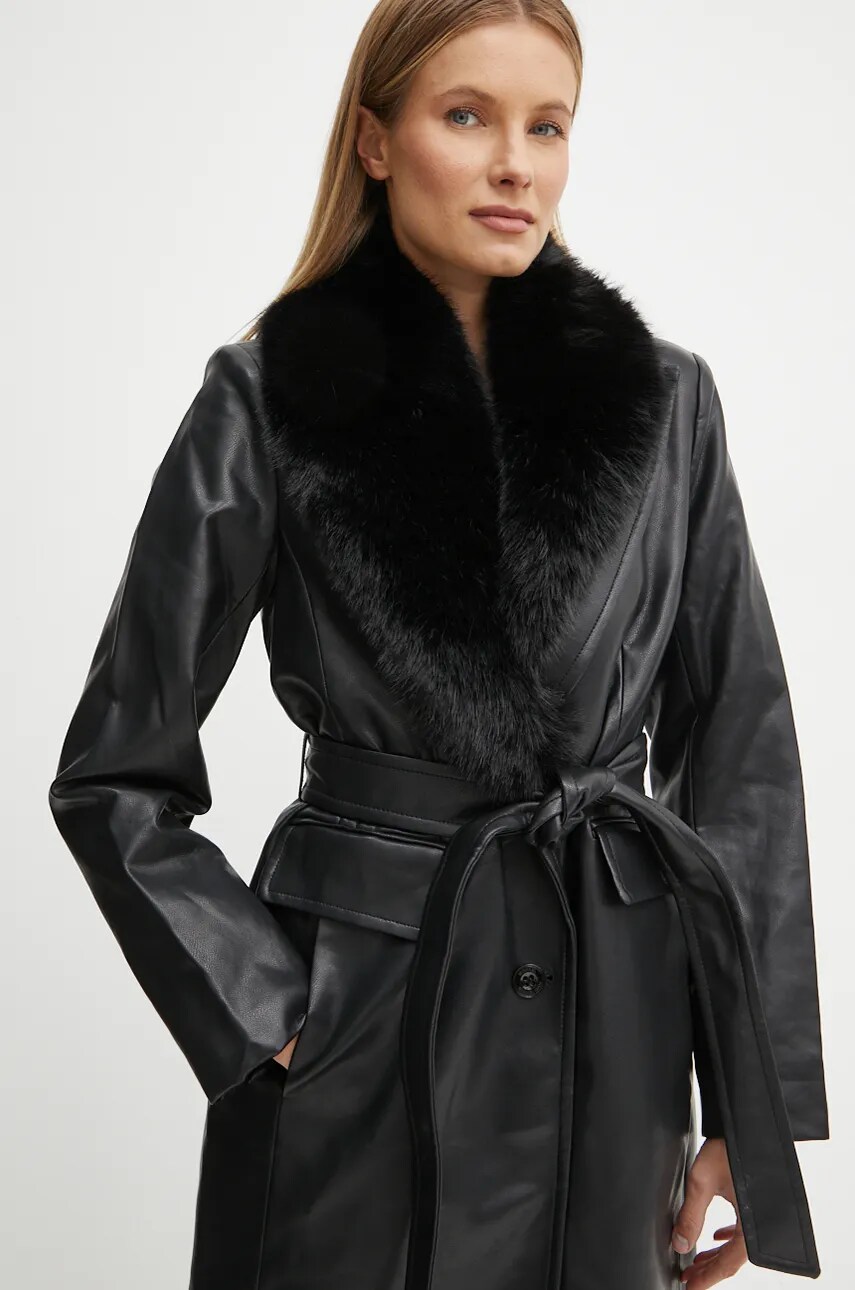 Пальто MICHAEL Michael Kors жіноче колір чорний перехідне 77B1402M52
