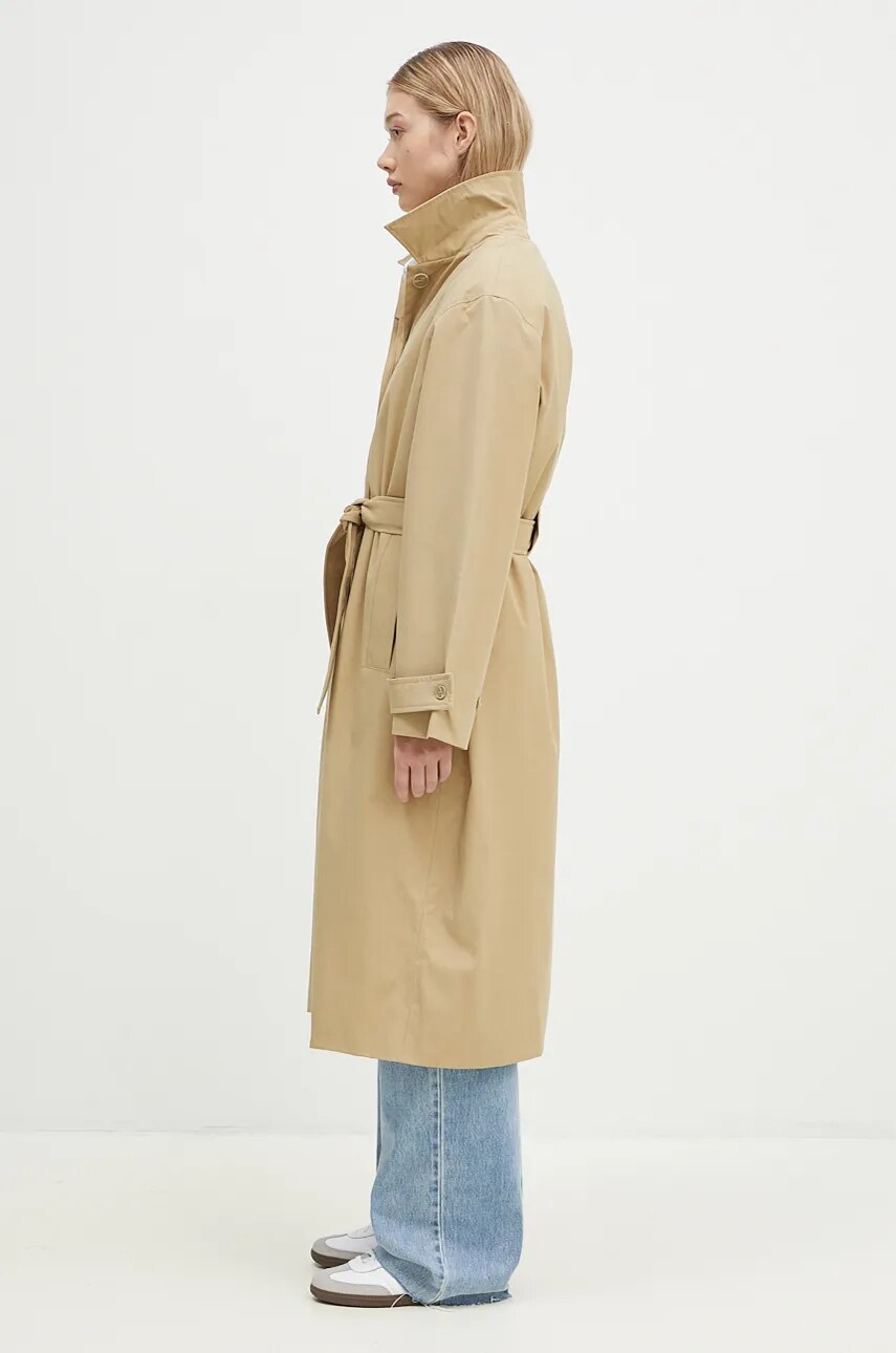 Пальто Samsoe Samsoe Sarooney жіноче колір бежевий перехідне oversize F24300140