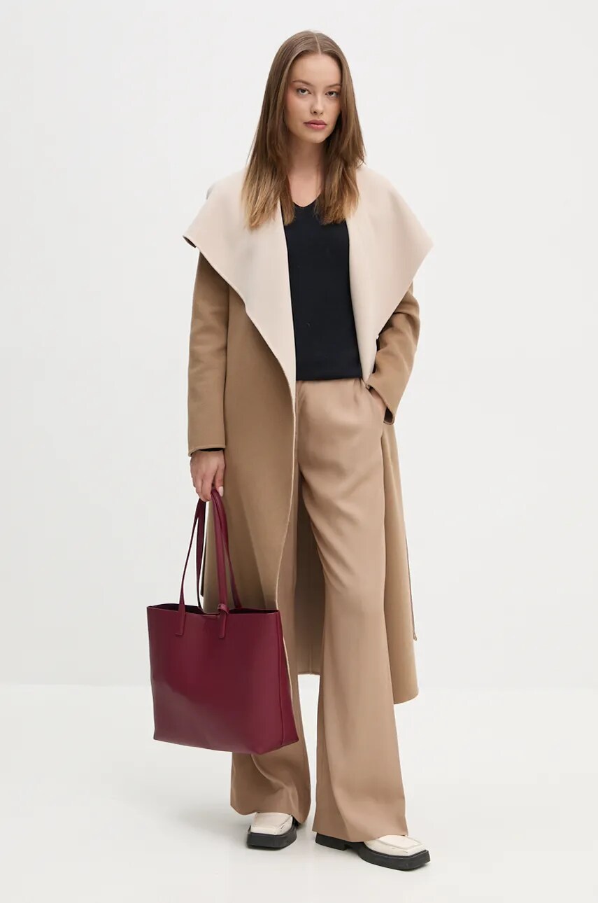 Вовняне пальто MACKAGE колір коричневий перехідне oversize MAI-CN
