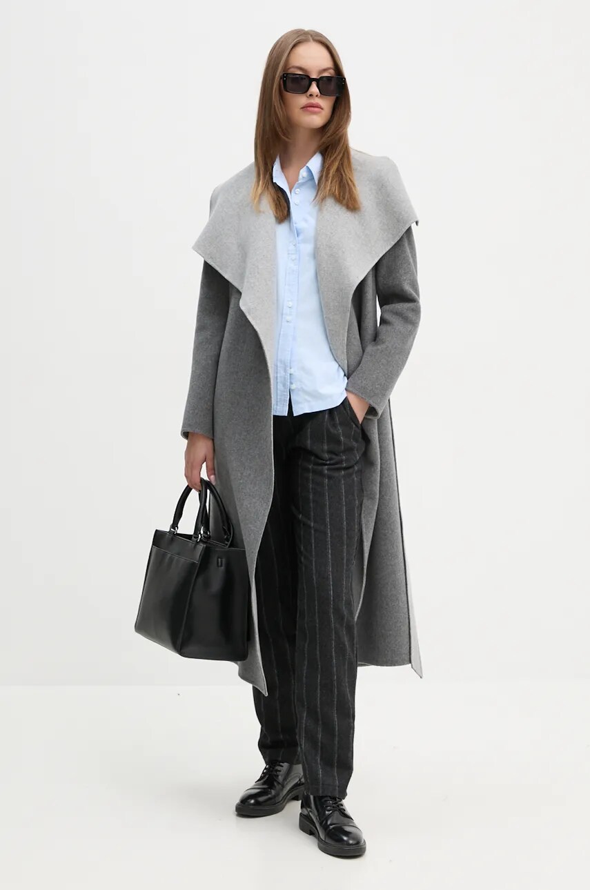 Вовняне пальто MACKAGE колір сірий перехідне oversize MAI-CN