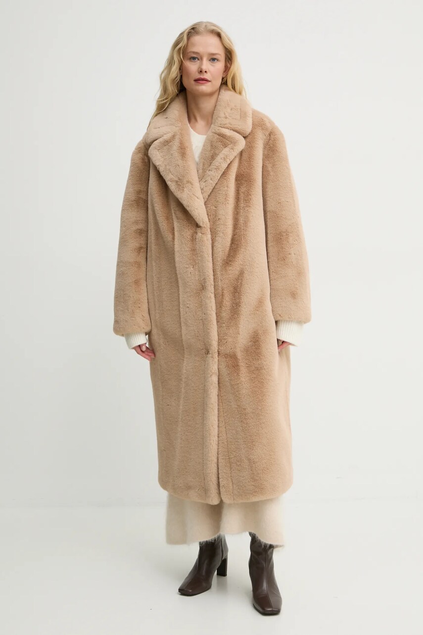 Пальто Stand Studio Maria Coat жіноче колір бежевий перехідне oversize 61122-9070