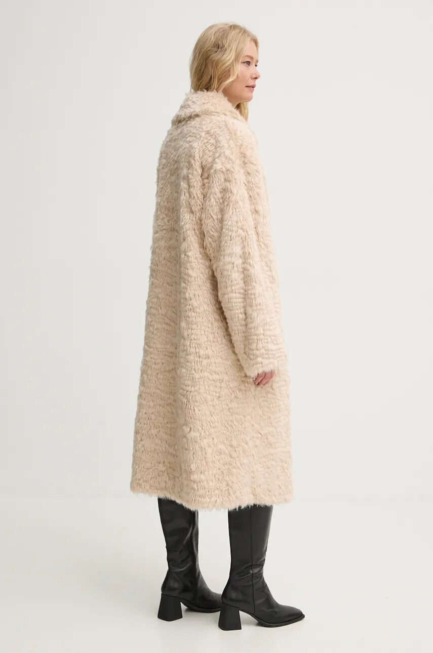 Пальто Stand Studio Nicole Coat жіноче колір бежевий перехідне двобортне 61126-9094