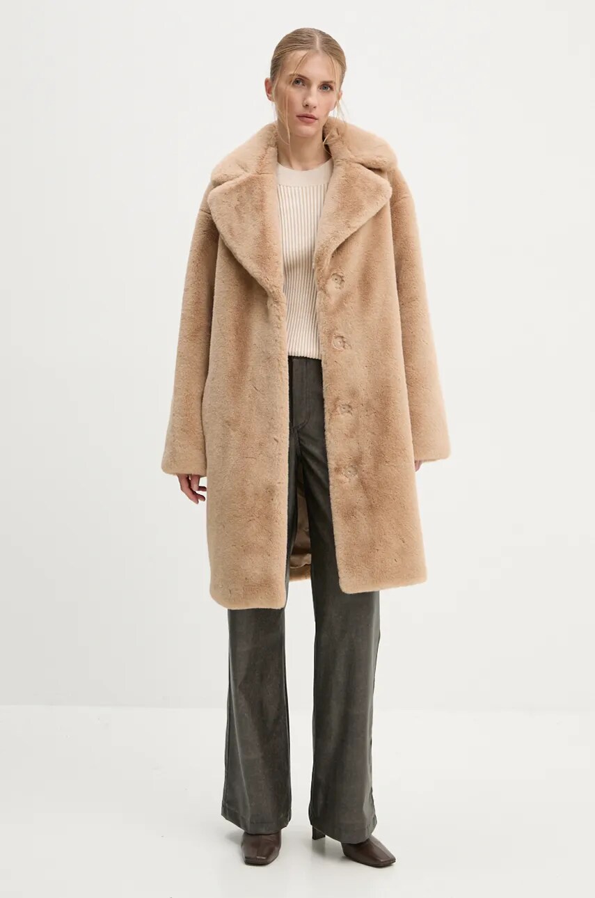 Пальто Stand Studio Camille Cocoon Coat жіноче колір коричневий перехідне oversize 61137-9070