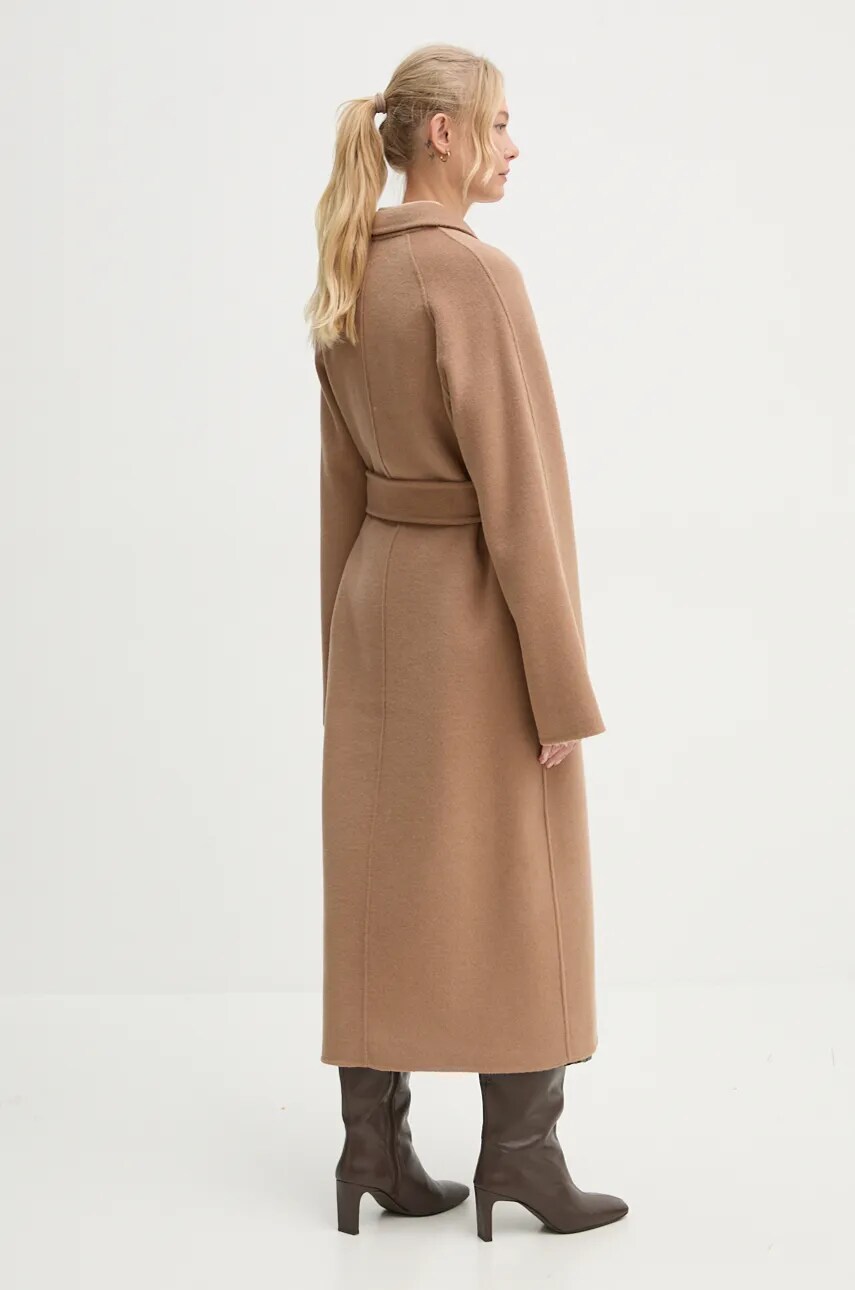 Вовняне пальто Stand Studio Claudine Long Coat колір коричневий перехідне 61218-8550