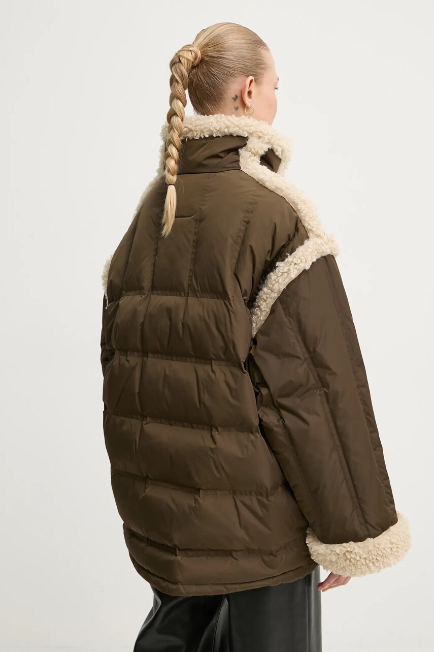 Пухова куртка Stand Studio Dorothy Coat жіноча колір зелений перехідна oversize 62033-8657