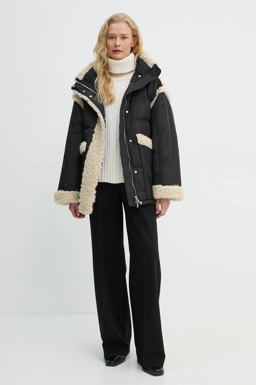 Пухова куртка Stand Studio Dorothy Coat жіноча колір чорний перехідна oversize 62033-8657