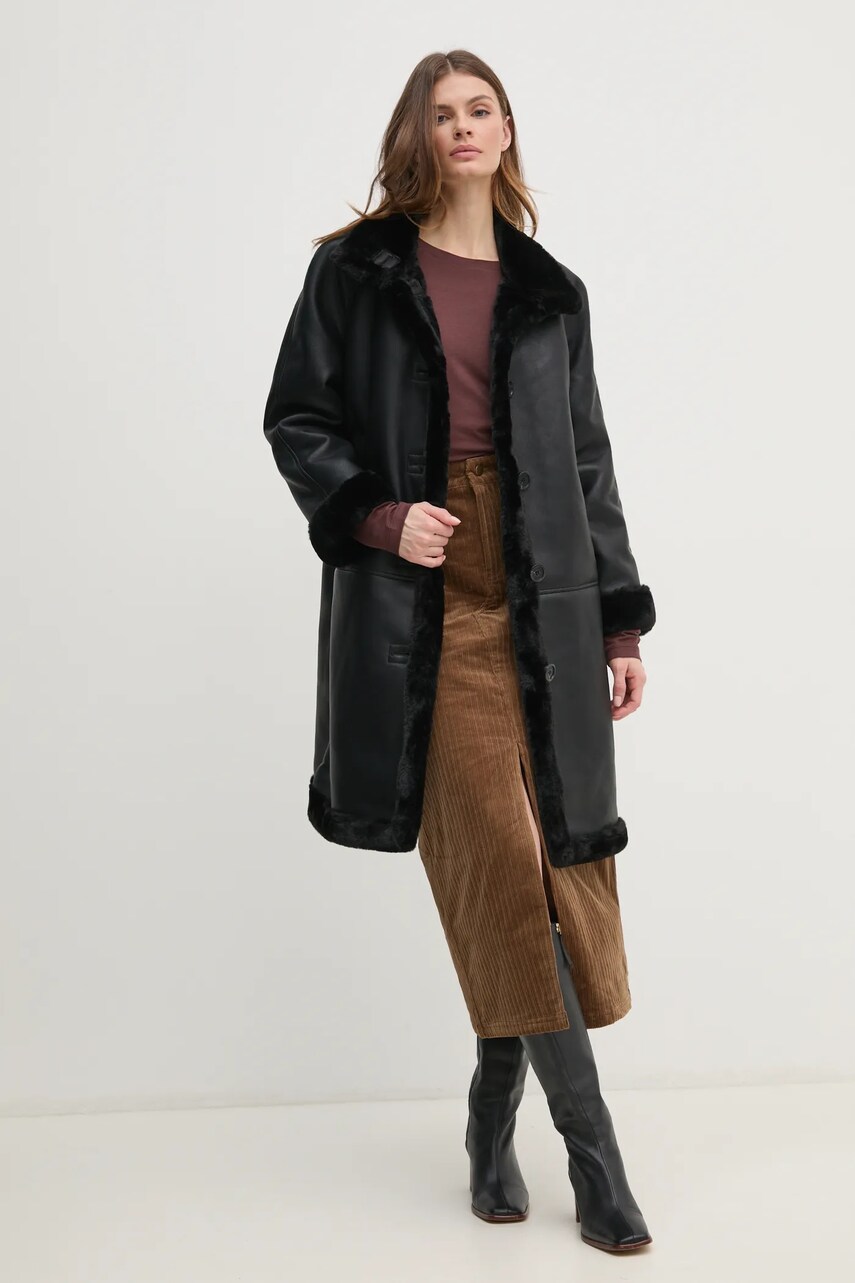 Пальто Pedro del Hierro жіночий колір чорний перехідне oversize 7528338